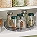 mDesign Rotating Spice Storage – Spice Rack for Baking and Preserving – Circular Storage Unit for Buffet or Cupboard Made of BPA-Free Plastic and Steel – Light Grey