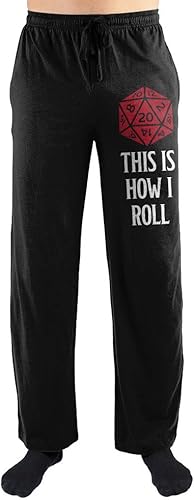 Pijama negro de Calabozos y Dragones para hombre, pantalones de pijama para dormir de Calabozos y Dragones