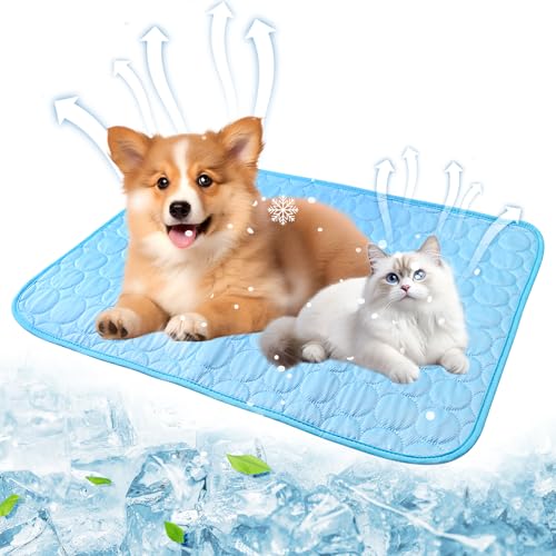 71Nmly Alfombrilla Refrescante para Perros Gatos,L-70 * 55cm Alfombrilla de Enfriamiento para Mascotas,Cama Refrescante Lavable Manta Refrigerante Perro,Alfombra Fresca de Verano para Perro