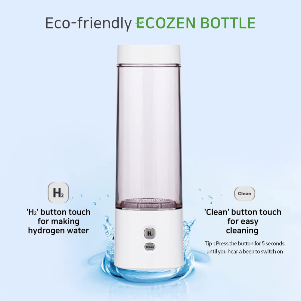 Biontech Advanced Portable Hydrogen-Rich Water Bottle, Platinum Titanium Electrode, Rechargeable 1,200mA Lithium-Ion Battery