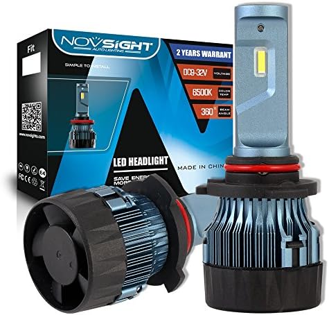 NIGHTEYE AUTO LIGHTING NOVSIGHT 9005 HB3 LED Headlight Bulbs 10000LM(5000LMx2) 60W(30Wx2) 6500K Cool White 2 Year Warranty