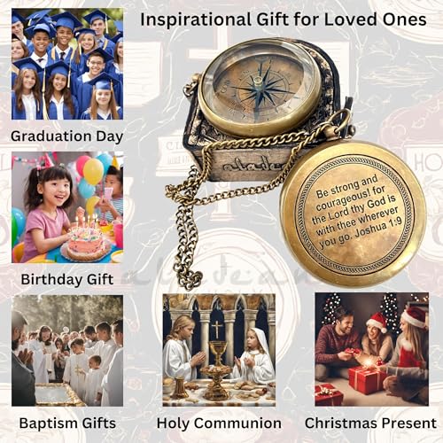Brújula inspiracional para niños y hombres - Encuentra el camino de DIOS | Regalos de agradecimiento para bautizo de niños, Navidad y pastor miniatura 7