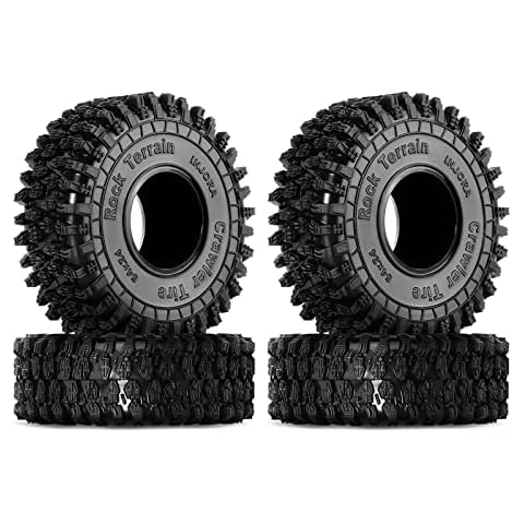 INJORA 1.0 Reifen 64 * 24mm Weich Gummi Raupen Reifen für TRX4M Axial SCX24 AX24 Bronco Gladiator Deadbolt JLU FCX24 Enduro24 1/18 1/24 RC Raupenwagen Cover