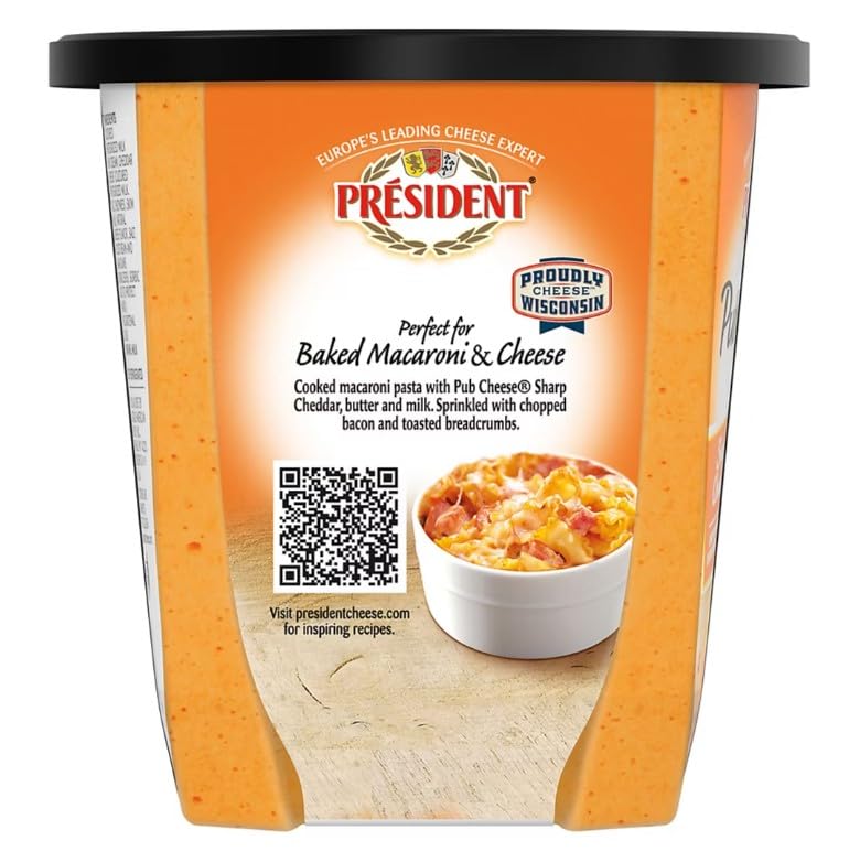 Pub Cheese by President Sharp Cheddar Spreadable Cheese and Dip, 16 oz.