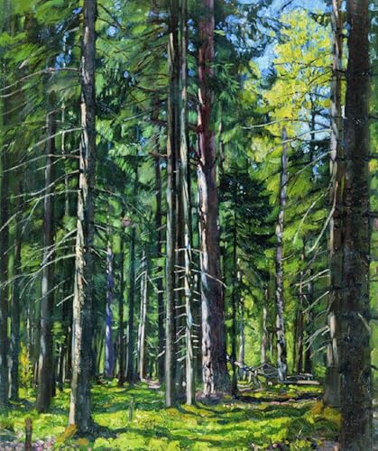 Toile Épicéa et pin Stanislav Zhukovsky impression d'art premium 60x90