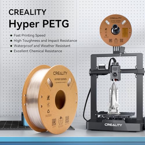 Creality Hyper PETG Filament 1,75mm (Schwarz), 2024 Neues 1kg 3D-Drucker Filament PETG Hochgeschwindigkeit, 3D-Druckmaterialien für die Meisten 3D-Drucker K1/ K1 MAX/ K1C (1kg/ Spule) – Bild 3