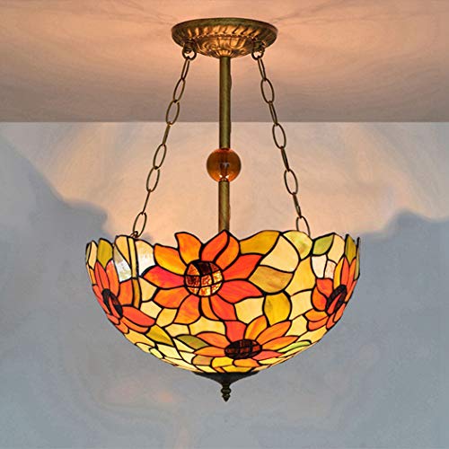 Lustre Tiffany Rétro en Vitrail | Éclairage Confortable Maison
