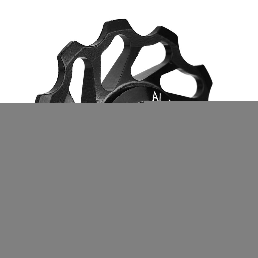 Derailleur Pulley, 2Pcs 11T/13T Guide Roller Ceramic Bearing Rear Pulley Wheel with Hole Adapter (11T-Black)