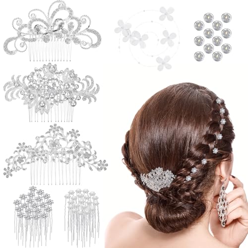 Horquillas de pelo de novia en forma de U para evitar caídas de peinados con perlas