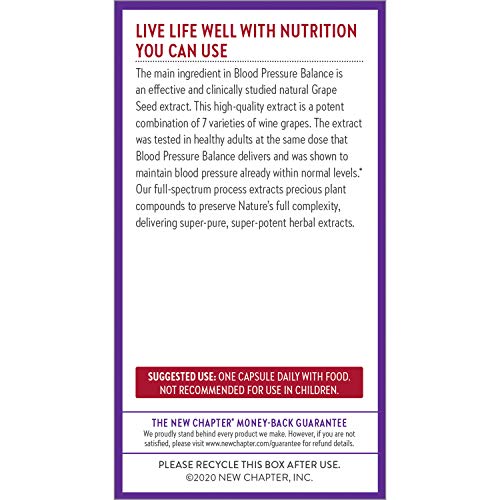 New Chapter Blood Pressure Take Care Supplement, 60 Count | Organic Vegan Grapeseed and Black Currant for Blood Pressure Support, Non-GMO, Clinically Studied Ingredients - image 7