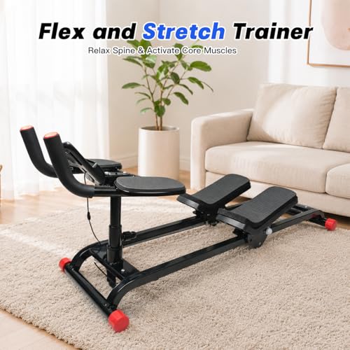 Image of Spine Twist Stretcher, Crawling Workout Machine - Full Body Low-Impact Cardio Machine with Adjustable Hand Grips for Home & Gym, Abdominal, Waist and Core Training, Up to 330lb Capacity