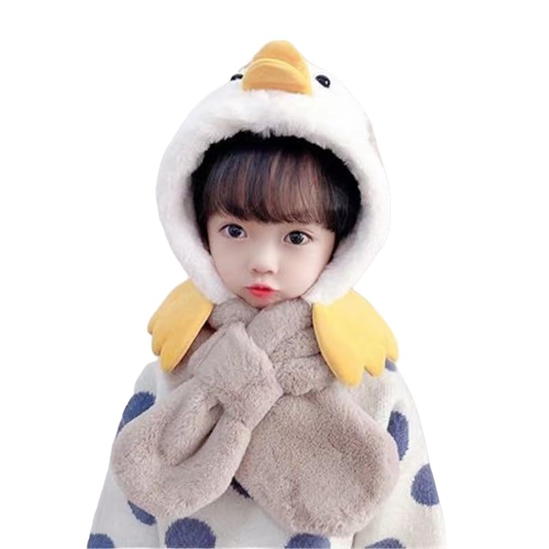 Gorro cálido para niños gorro de dos piezas para niños bufanda invierno 3