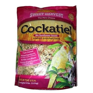 Cockatiel Bird Food (No Sunflower Seeds), 4 lbs Bag – Seed Mix for Cockatiels