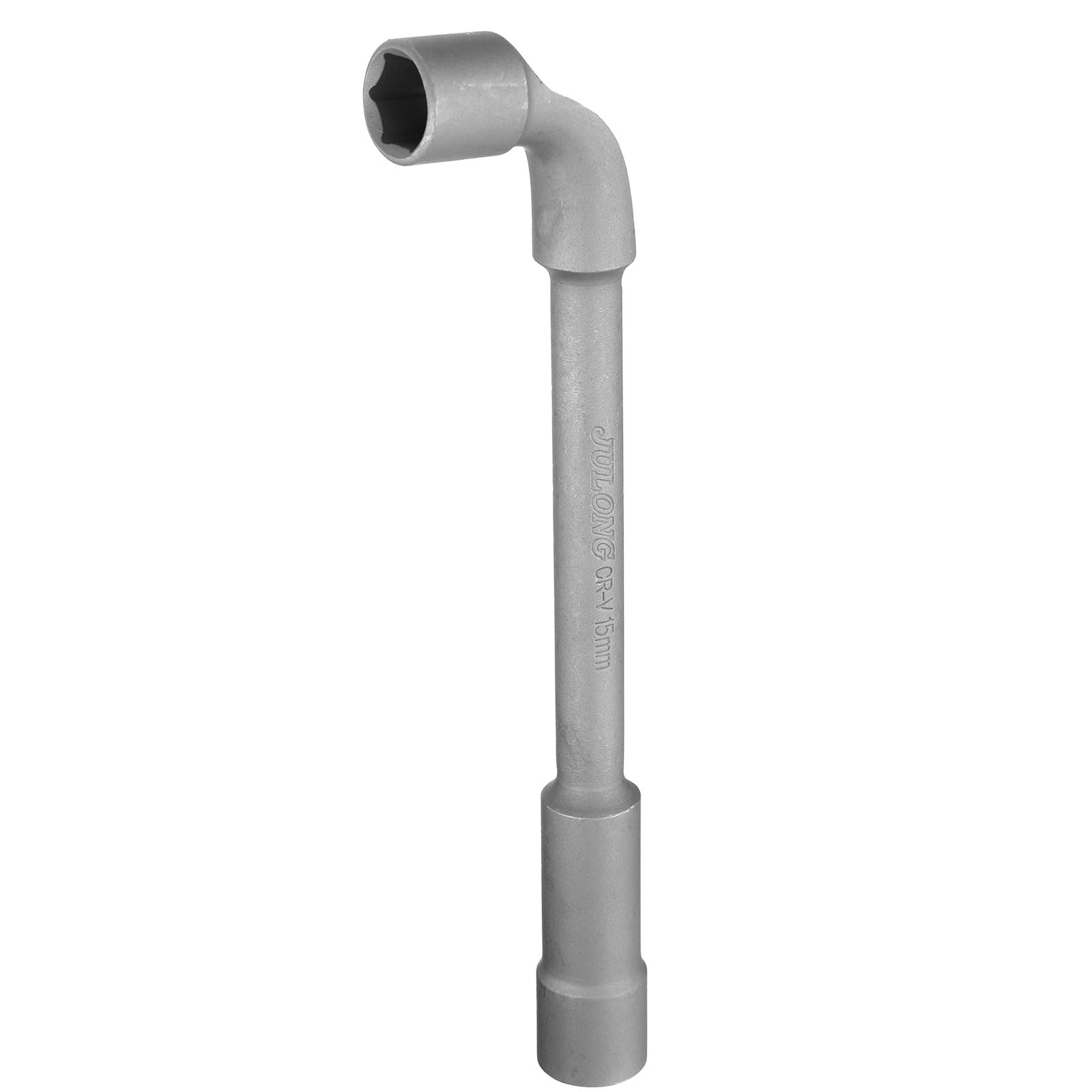 sourcing map L Shaped Angled Hex Socket Wrench 15mm CR-V Double Ended Metric 6 Point Tubular Socket Spanner for General Repairing, Pipeline, Bicycle Car Maintenance