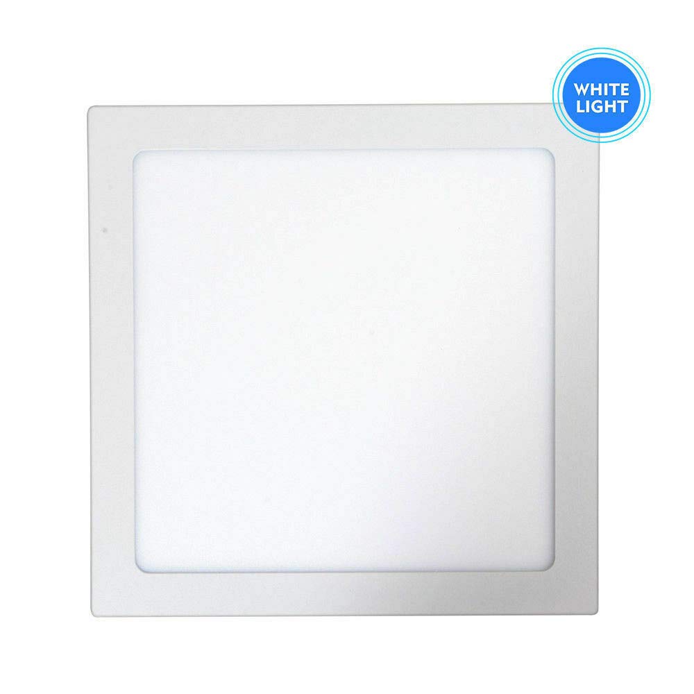Luz Interior de Techo de Coche, Luz de Techo de 12 V 24 W para Autocaravana Caravana Furgoneta Camión Autobús Barco, 30 * 30 * 4 cm, Color Blanco