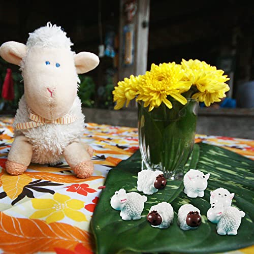 40 Pieces Resin Sheep Figurine Micro Cute Tiny Sheep Miniature Garden Herd Of Sheeps Landscape Decor Ornament Diy Resin Home Decor For Home Cake Craft Decor, White #TOP4