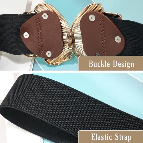 Initlove Stretchy Waist Belt for Women Wide Elastic Waistband for Dresse4