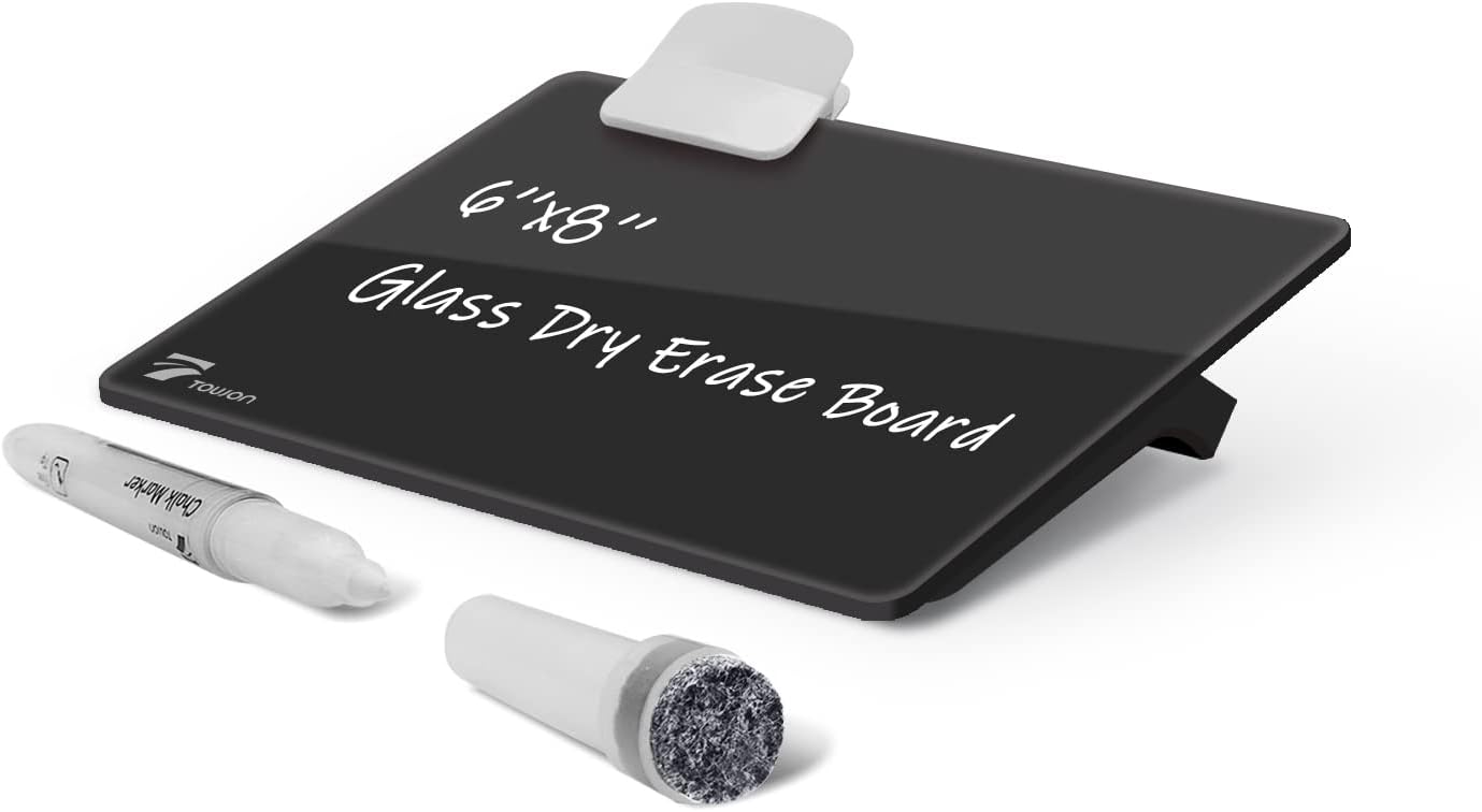 TOWON Desk Whiteboard Glass, Desktop White Board Dry Erase