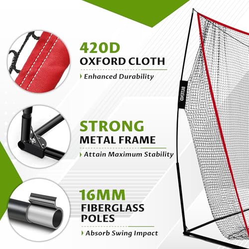 10x7ft Golf Net: Golf Hitting Practice Nets for Backyard Driving Real Balls, Heavy Duty Golfer Training Net with Mat for Outdoor/Indoor/Garage/Basement Hitting Swing Chipping, Golfer Gift for Men Dad by Bltend - Image 5