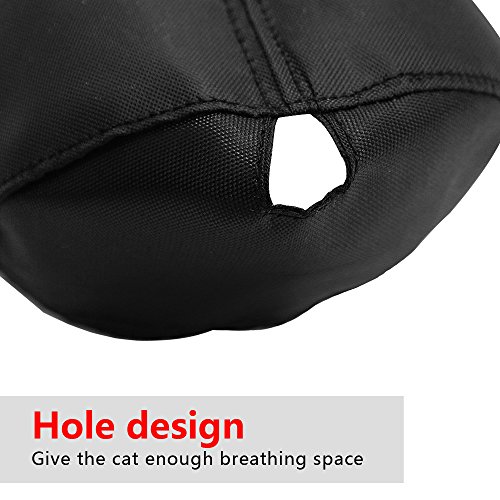 Xbes Nylon Cat Muzzles,Cat Face Mask,Groomer Helpers,Cat Grooming Tools,Preventing Scratches And Anti-Biting,Black (L) #TOP3