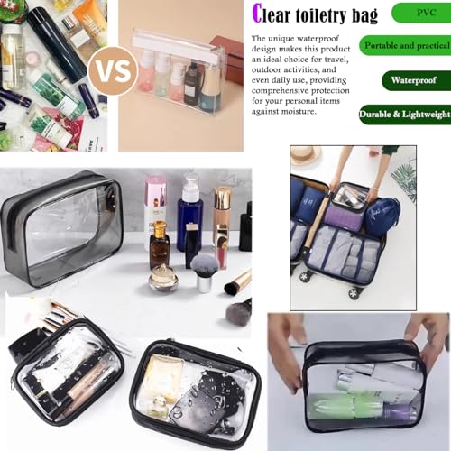 Clear Toiletry Bag with Travel Bottles 100ml Set,TSA Approved Travel Makeup Cosmetic Bag for Women Men Refillable Containers Travel Size Toiletries Bottles Kit for Liquids Shampoo Conditioner Lotion, - Image 6
