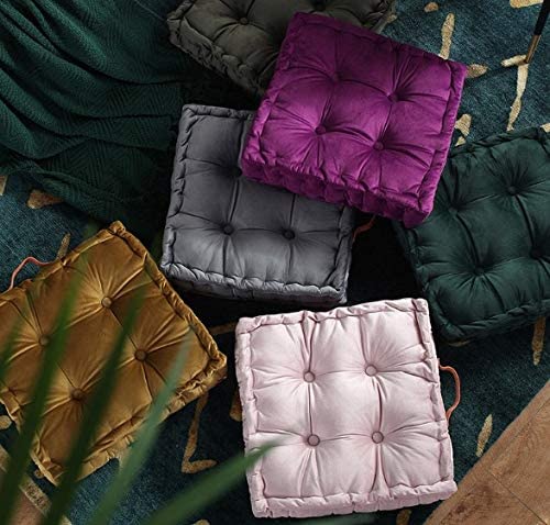 Wociud Square Thick Floor Seating Cushions,Solid Thick Tufted Cushion Meditation Pillow Square Floor Pillow Seating With Carrying Handle,Sofa Balcony Tatami Pad (Army Green) #TOP6