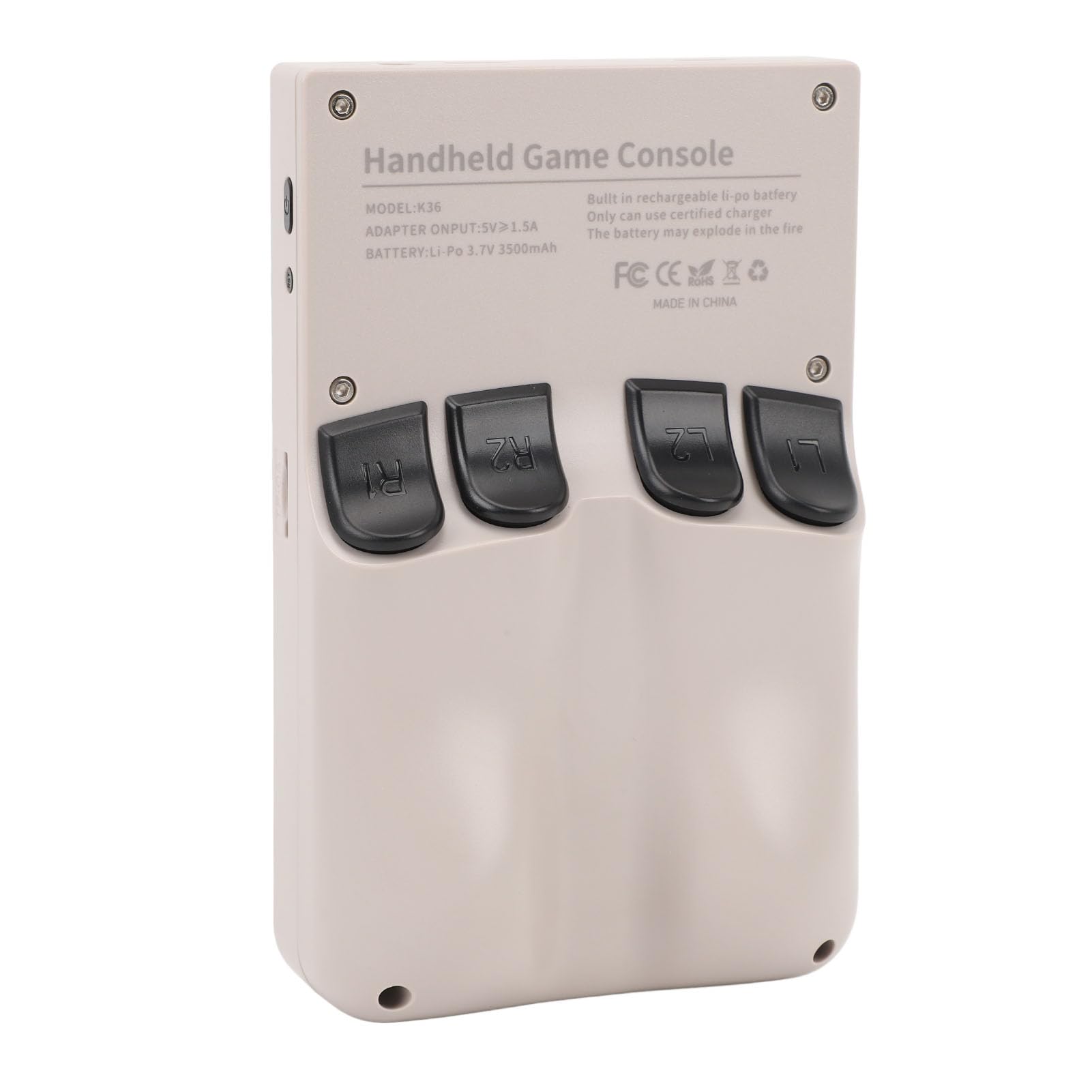 Konsola do Gier z Ekranem 3,5 Cala, Przenośna Konsola do Gier z Podwójnym Joystickiem, Kolorowy Ekran IPS HD, Procesor Czterordzeniowy, Bateria 3500 MAh (WHITE)