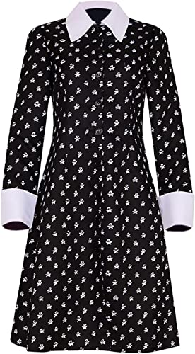 Wednesday Addams Kostüm Kinder,für Kinder Verkleiden Halloween Karneval Party (150) Cover