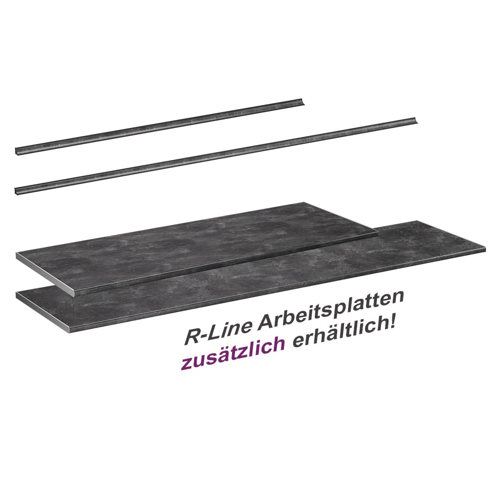Vicco Küchenarbeitsplatte R-Line, Anthrazit, 240 cm, geeignet zur Montage auf Unterschränken und Arbeitsbereichen