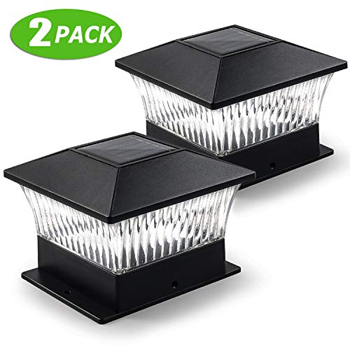 Solar Post Lights Outdoor, LED Fence Post Cap Lights Fit 4x4 or 6x6