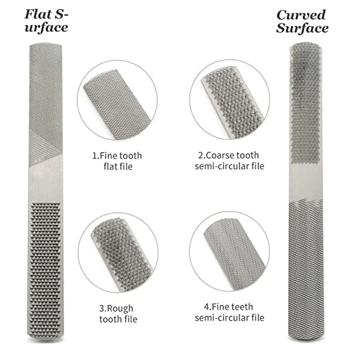 Litoexpe 4 Way Wood Rasp File, 8 Inch Premium Grade High Carbon Hand File, Half Round Flat, Needle Files Wood Rasp for Metal Tools - Image 4