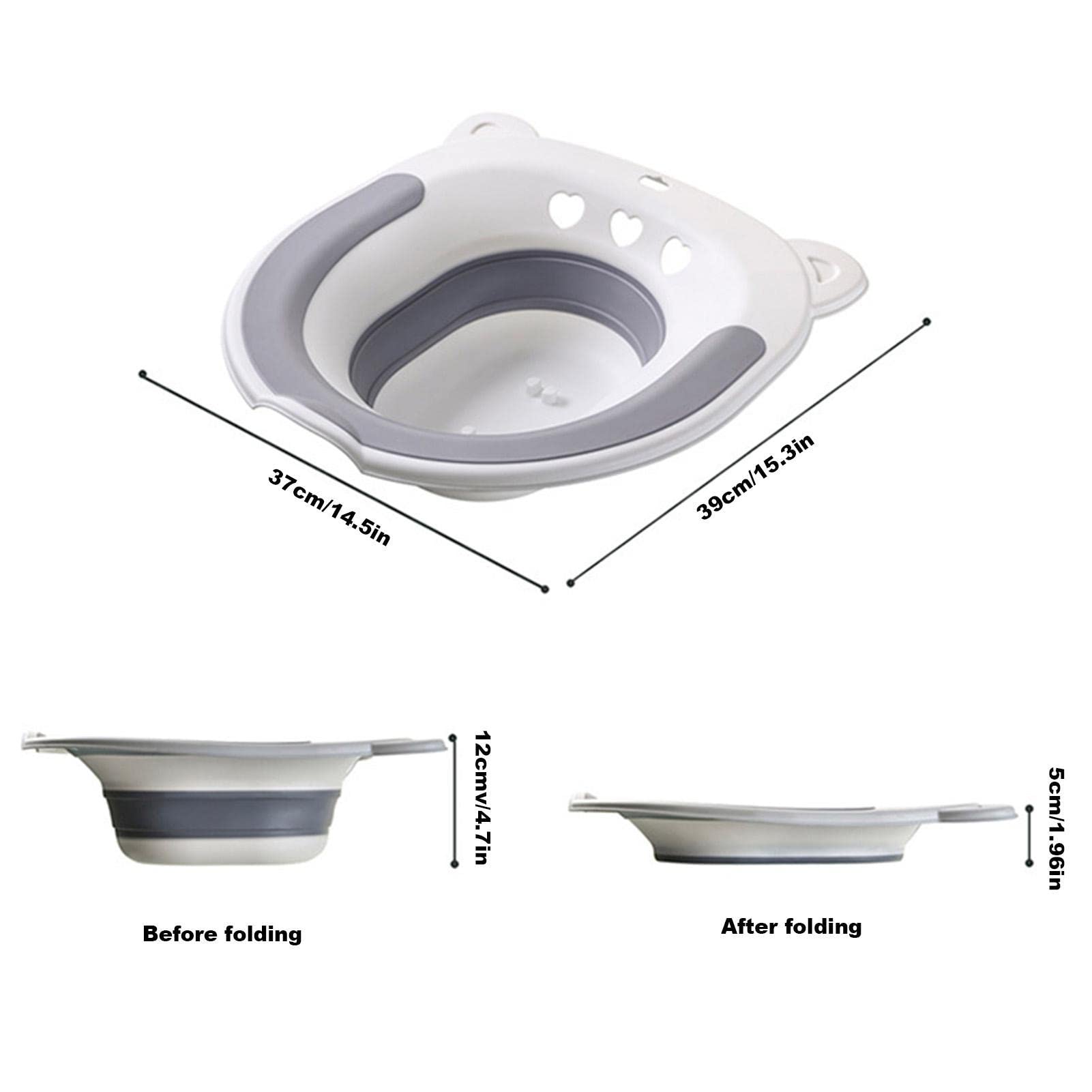 Semicupio per le emorroidi,Bagno Sitz Emorroidi Pieghevole, Si Siede Vasca Da Bagno Per Un Sollievo Lenitivo - Con Flusher, Sits Bath Pan si adatta alla maggior parte dei WC, WC da bagno Sitz Rianpesn