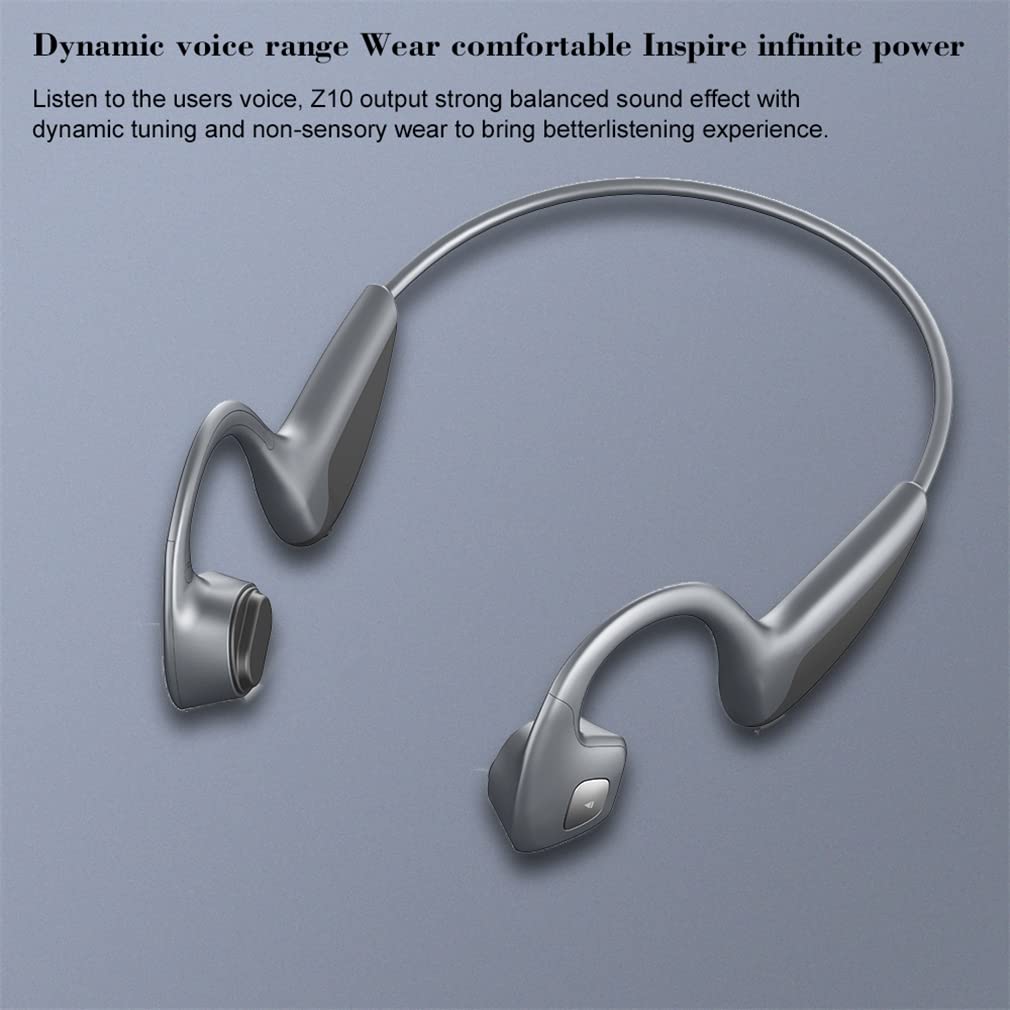 Słuchawki do przewodzenia kości, bezprzewodowy zestaw słuchawkowy Bluetooth, wodoodporny mikrofon o wysokiej rozdzielczości, do biegania, trening, jazda,White