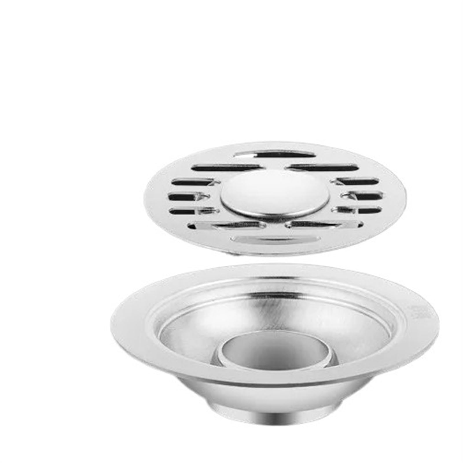 Floor Drain Stainless steel Floor Drains Shower Anti-odor Drainer Bathtub Ground Leakage Hair Catcher Kitchen Bathroom Hardware Accessories for Hair Waste Bathroom(10cm double)