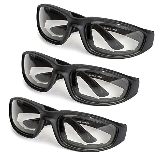 3-Pack Motorcycle Glasses – Foam Padding – Anti-Wind & Dust – Polycarbonate Lens (Clear)