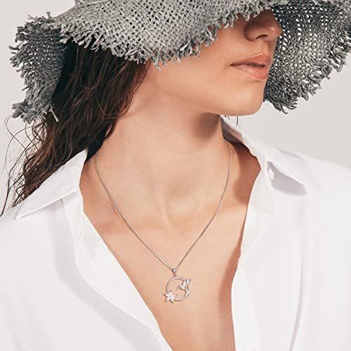 Yl 925 Sterling Silver Hummingbird Pendant Necklace With Flowers Ciccle Jewelry Gift For Women #TOP1