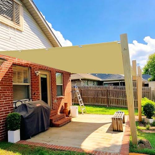 Filet d'ombrage extérieur jaune sable idéal pour camping et terrasse - 2