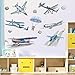 Airplane Wall Decals Airplanes for Kids Airplane Art Space Decor for Boys Room Airplane Wallpaper - Plane Baby Nursery Wall Décor