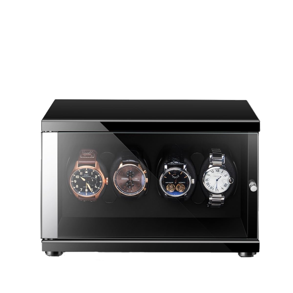 MYUYEE Automatic Watch Winders For 4 Men'S And Women'S Watches Storage Case With Super Quiet Motor Mechanical Watches Luxury Fiber Leather Wristwatch Display Box