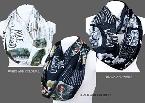 Di Capanni Alice in Wonderland infinity scarf Book Lewis Carroll colorful images John Tenniel women2