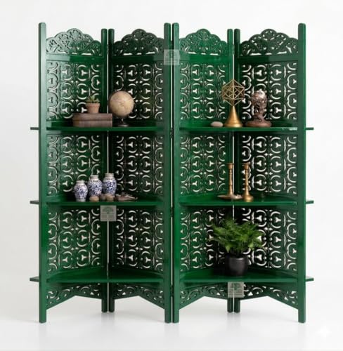 Image of Wooden Room Divider, Wooden Partition for Living Room, Office Wooden Separator and Kitchen Partition,(4 Panel 6 Feet (190 W x 182 H) CMs).