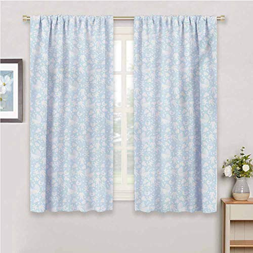 DIMICA Kitchen Curtains Baby Hearts Background with Teddy Bears Strollers Infant Clothes Newborn