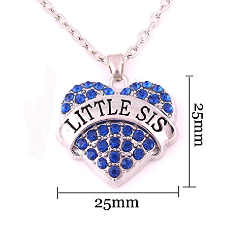 Image of Crystal Heart Necklaces Set Mom Big Sis Middle Lil Sister