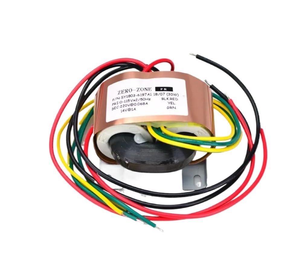 1 szt. 30 VA 30 W R-core PRT Transformator Wejście 0-115 Vx2 lub 230 V Wyjście 220 V 0,068 A 14 V 1 A