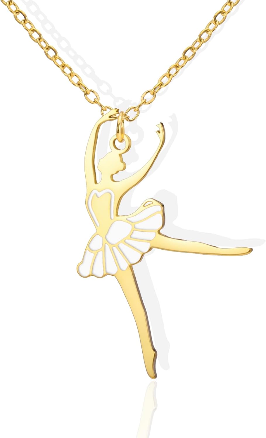 Amaxer Adjustable Ballet Necklace with Cutting & Oil Drop Design Elegant Dance Jewelry for Ballerinas & Dance Lovers