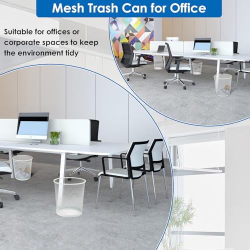 Image of Office Mesh Trash Cans (10-Pack 4 Gal),Open Metal Wire Wastebaskets, Mesh Office Garbage Can,Waste Basket Trash Can for Near Desk,Wire Garbage Container Bin for Home,School