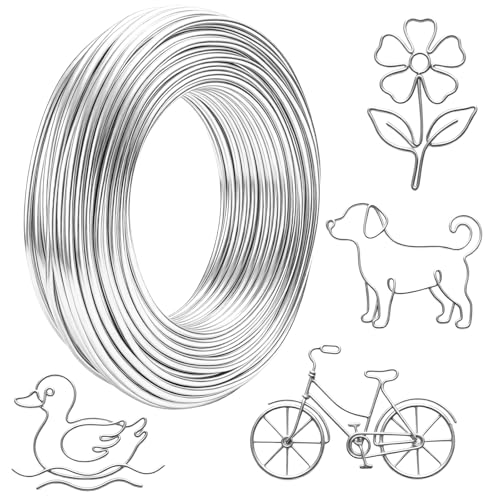 Basteldraht 2mm x 30m Biegsamer Draht zum Basteln Aluminium Schmuckdraht Dicker Aludraht für DIY-Skulpturen Modellieren Schmuckherstellung Blumenbasteln Und Drahtweben