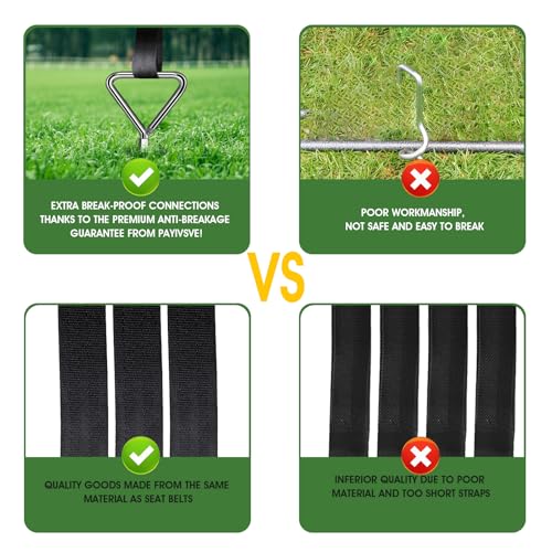 Image of Trampoline Stakes Ground Anchors Screw in, Trampoline Anchors with Strong Straps, Spiral Earth Swing Set Anchor Heavy Duty for Trampolines(Silver-4Pack)