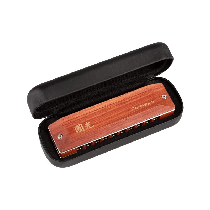 Harmonica Diatonic harmonica 10 trous Blues harpe Rose bois couvercle plaque phosphore bronze Anches C instruments… - Les Beatles, Paul McCartney, John Lennon, RIngo Starr, George Harrison Harmonica Diatonic harmonica 10 trous Blues harpe Rose bois couvercle plaque phosphore bronze Anches C instruments…