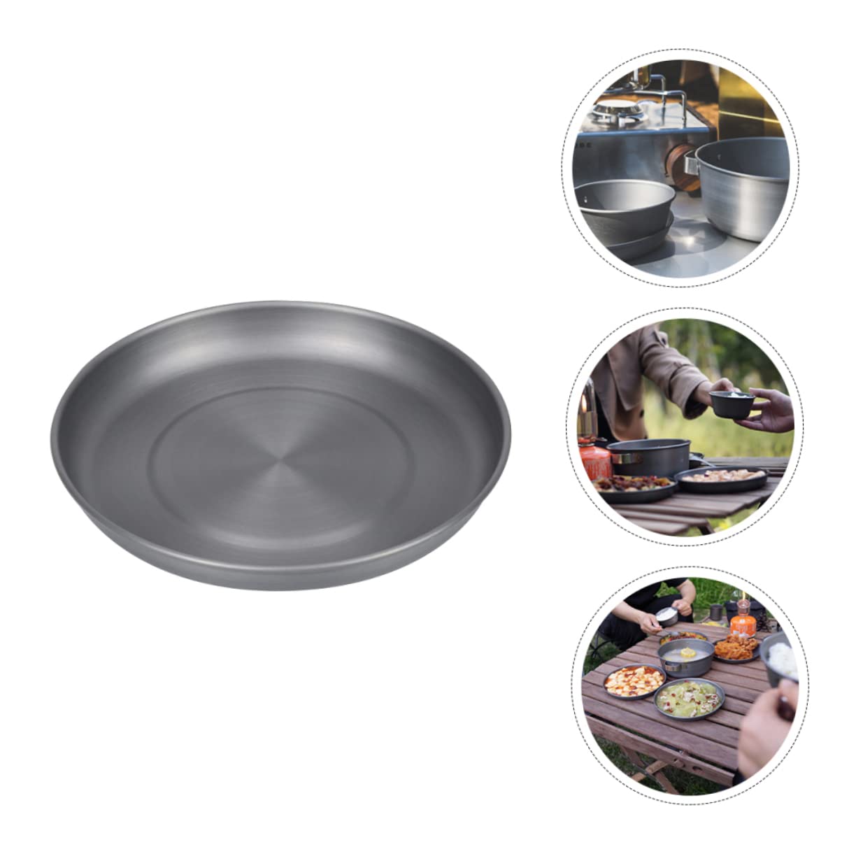 Cabilock 1pc Aluminium Alloy Lightweight Dinner Plate Portable Camping Dinnerware Snack Container for Picnics Outdoor Gatherings and Parties Easy to Clean